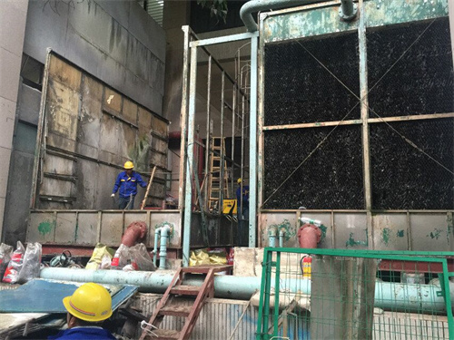 FRP冷卻水塔機箱漏水修復